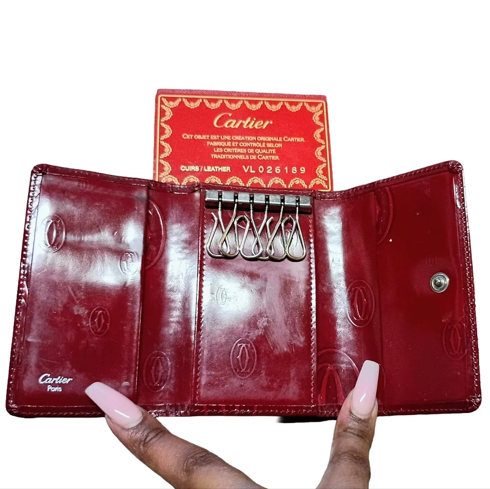 Cartier Red Patent Leather Key & Card Holder